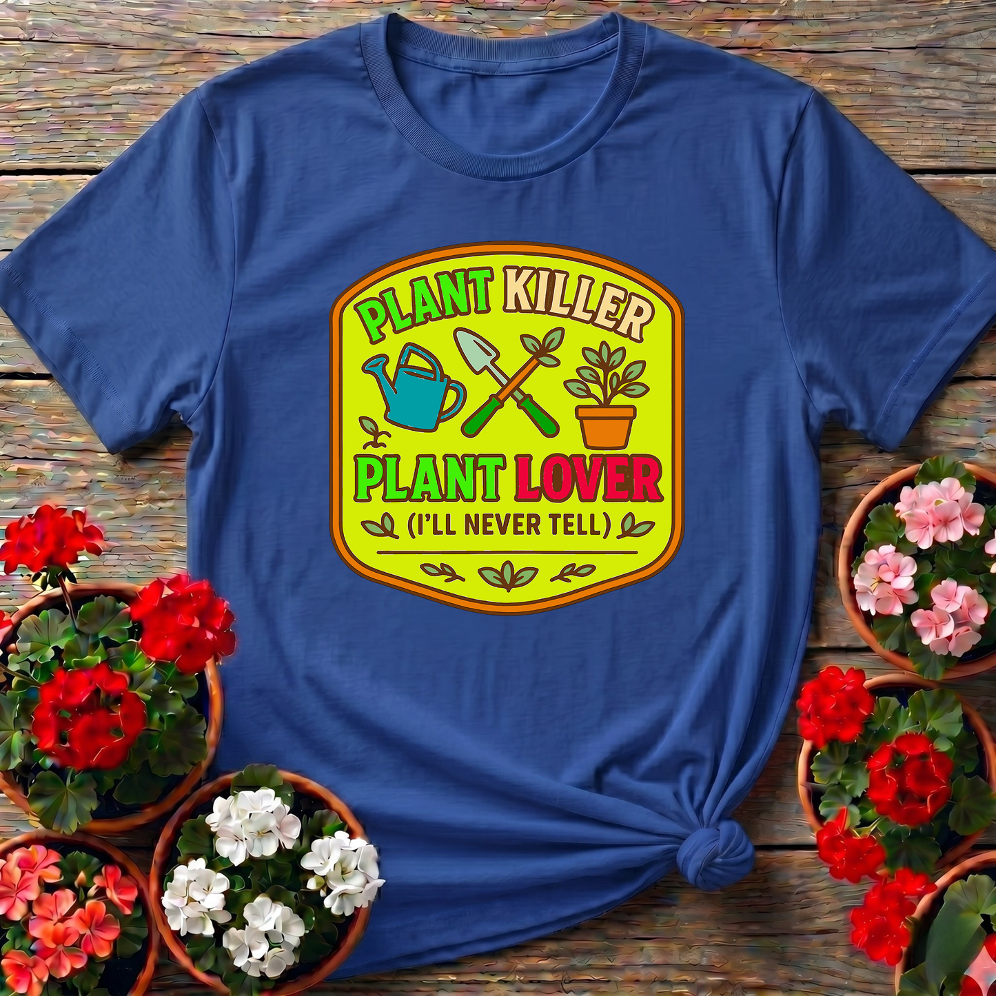 Plant Killer Plant Lover Badge T-shirt