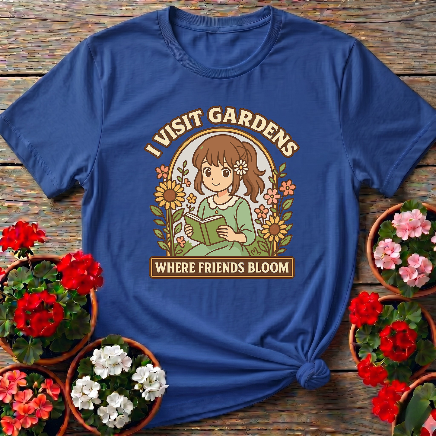 I Visit Gardens Where Friends Bloom Anime T-shirt