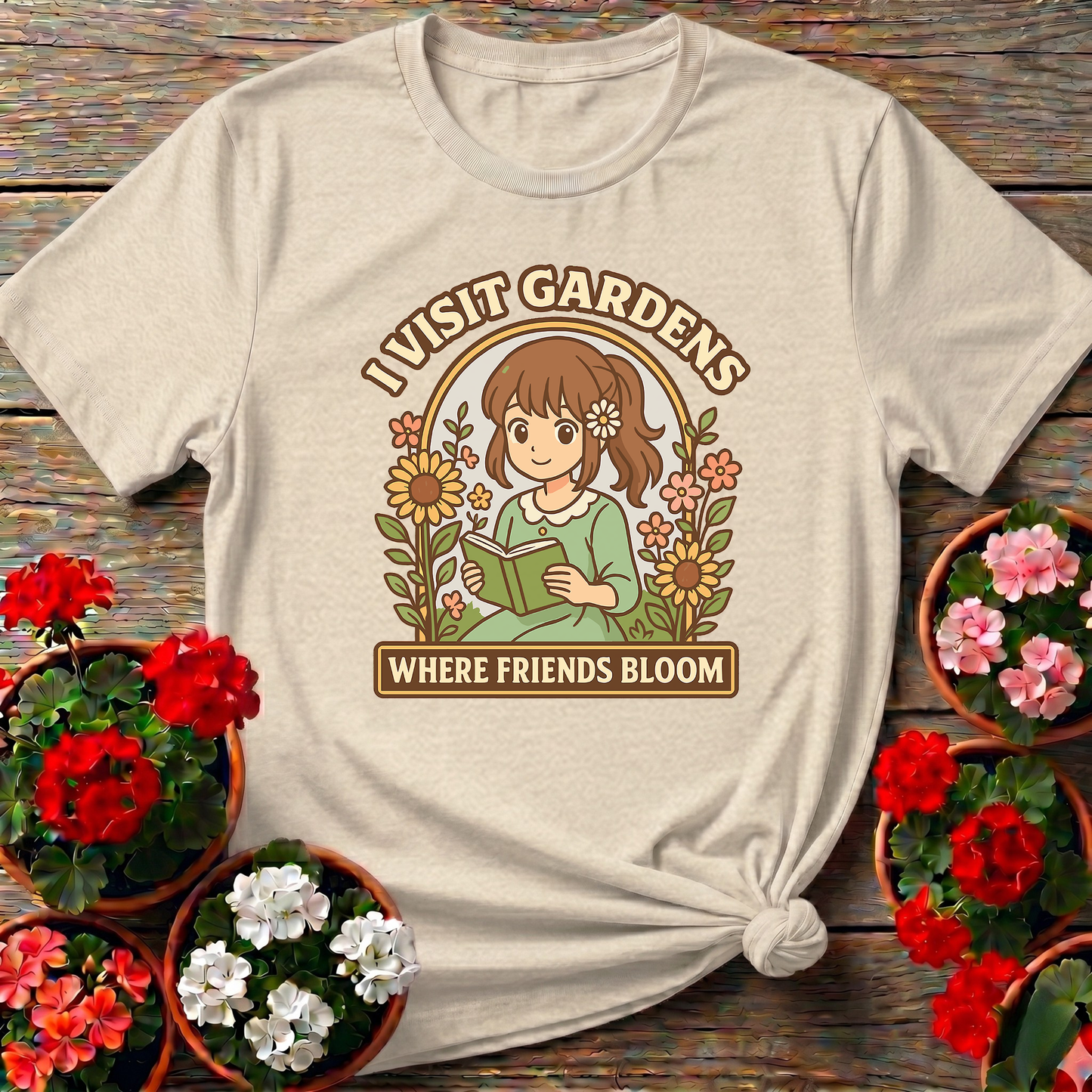 I Visit Gardens Where Friends Bloom Anime T-shirt