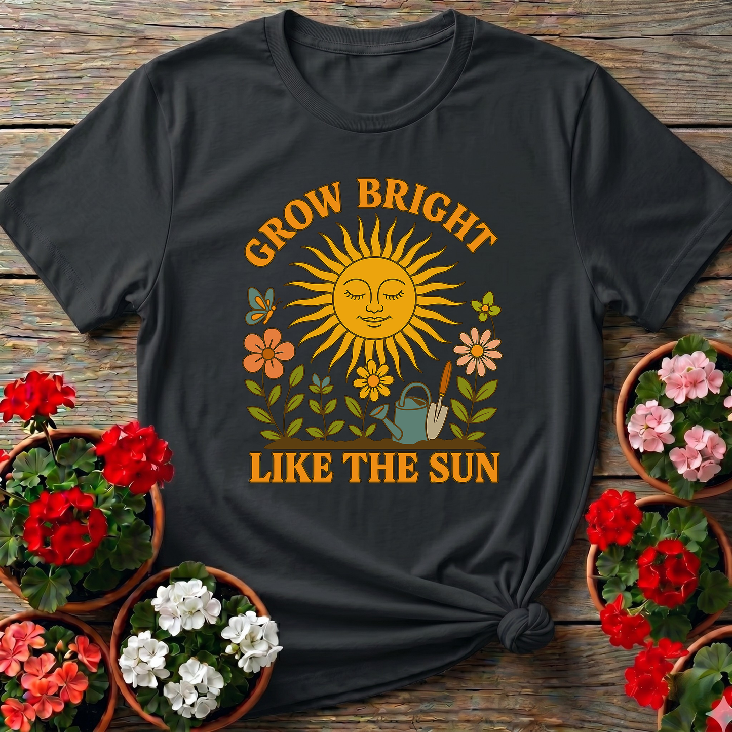 Grow Bright Like The Sun Vintage Botanical T-shirt