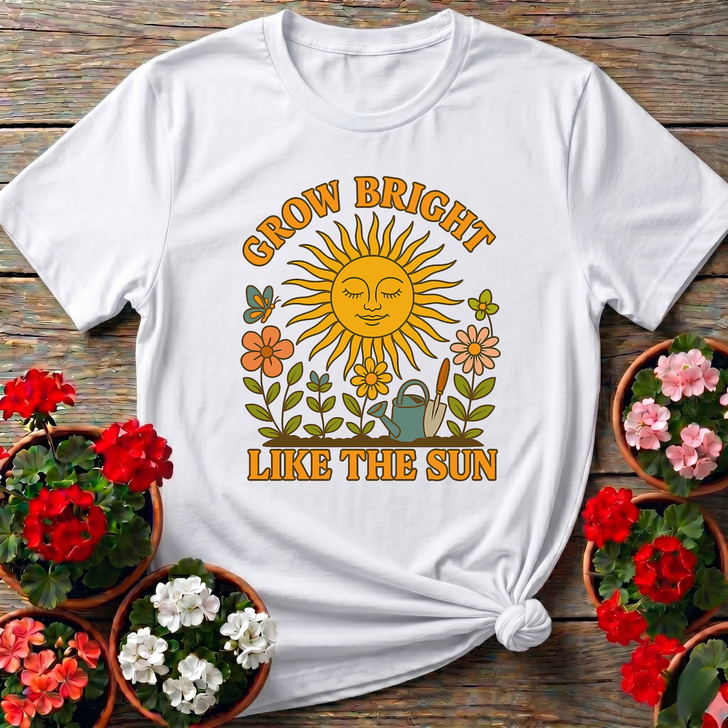 Grow Bright Like The Sun Vintage Botanical T-shirt