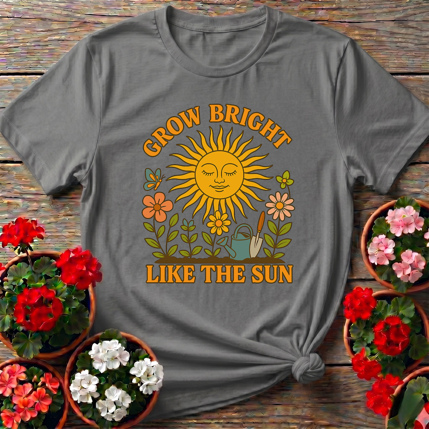 Grow Bright Like The Sun Vintage Botanical T-shirt