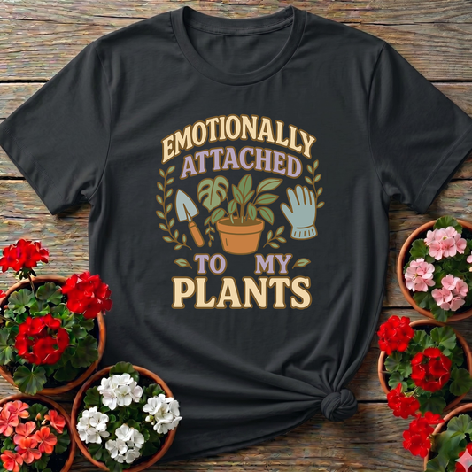 Emotionally Attached To My Plants Vintage Retro T-shirt