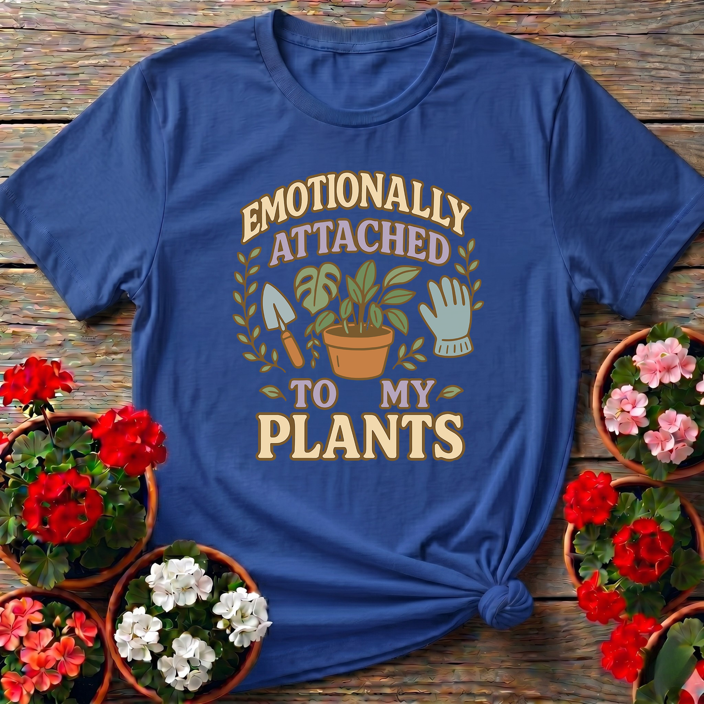 Emotionally Attached To My Plants Vintage Retro T-shirt