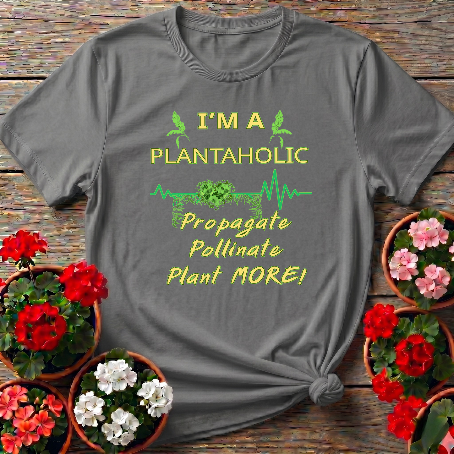 Plantaholic Heartbeat Propagate Pollinate T-shirt