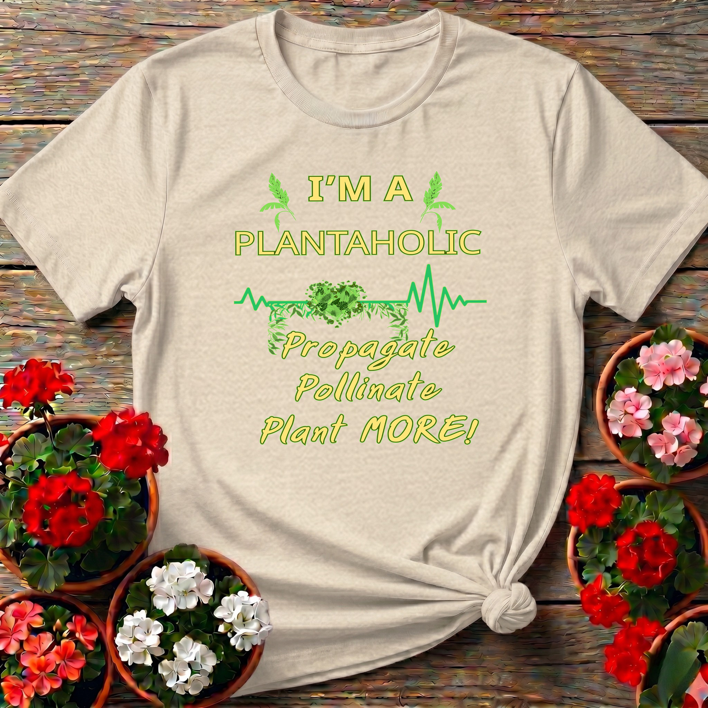 Plantaholic Heartbeat Propagate Pollinate T-shirt