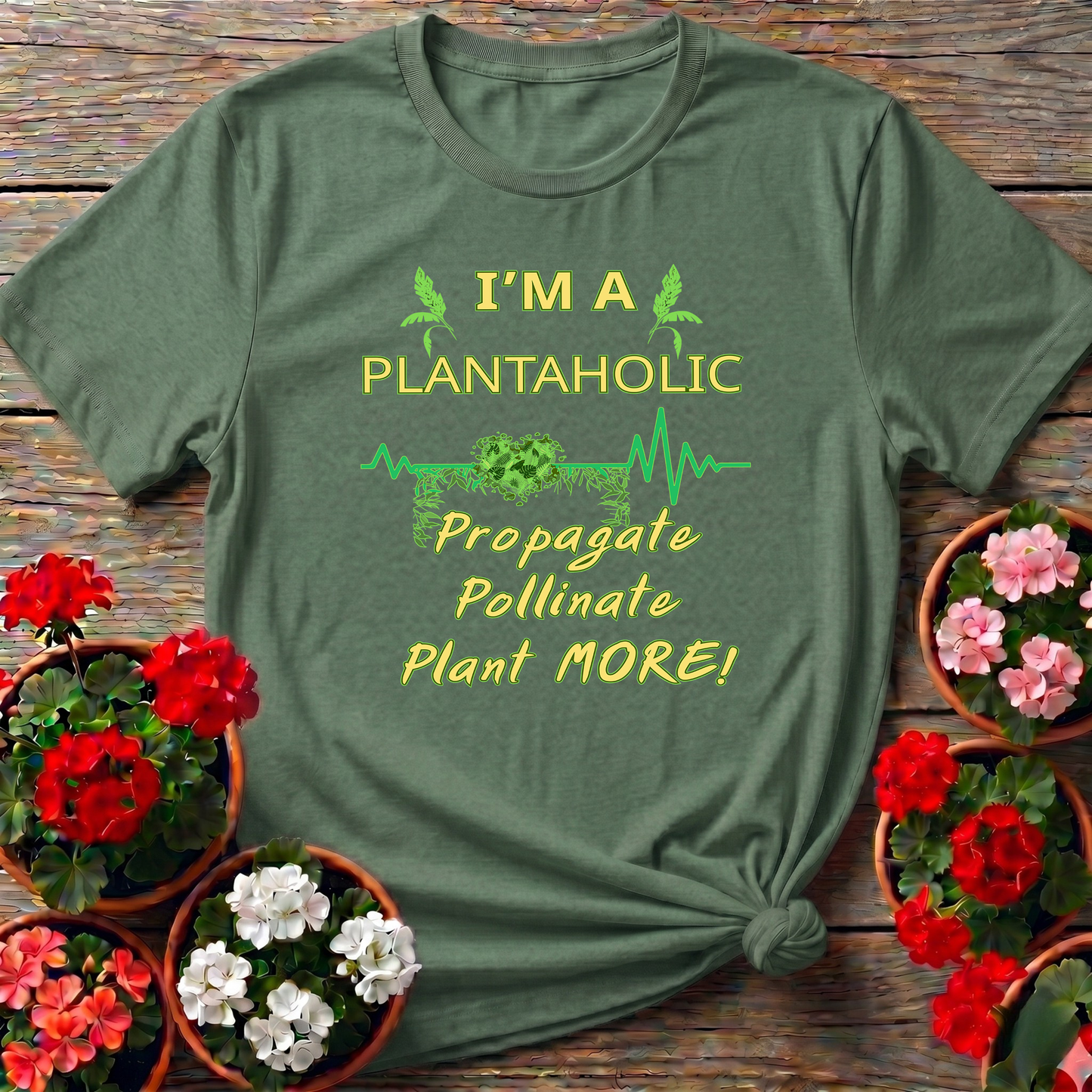 Plantaholic Heartbeat Propagate Pollinate T-shirt