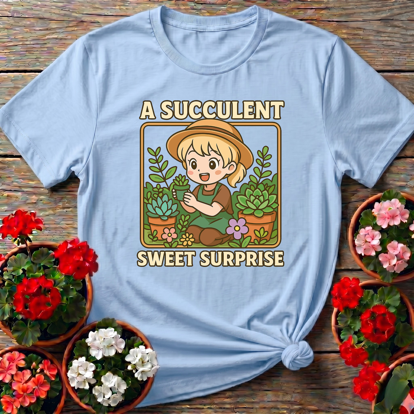 Succulent Sweet Surprise Kawaii Anime Gardener T-shirt