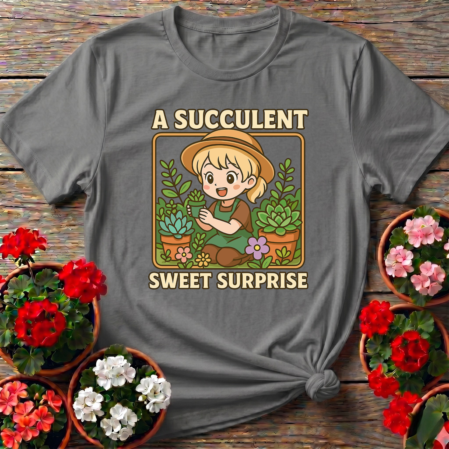 Succulent Sweet Surprise Kawaii Anime Gardener T-shirt
