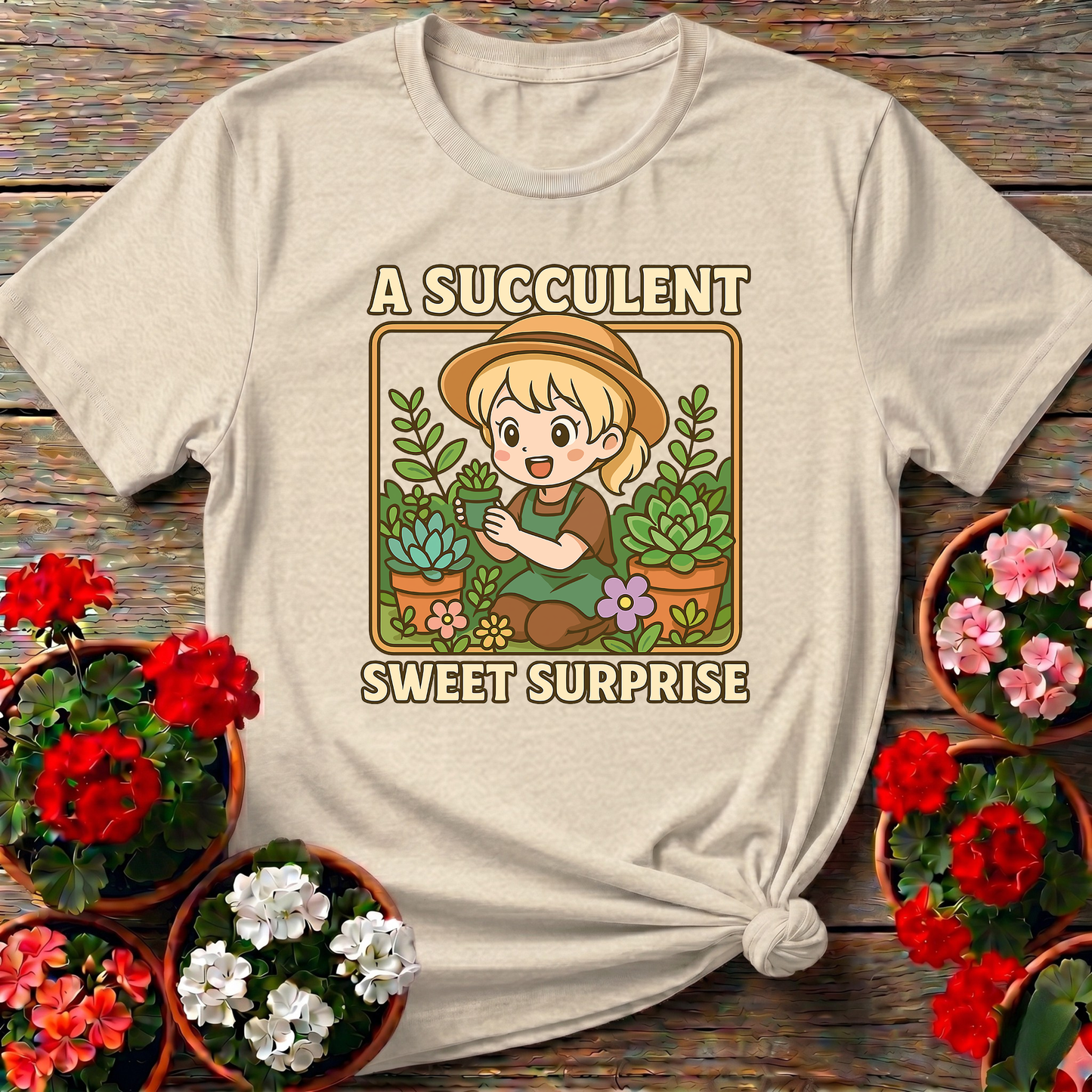 Succulent Sweet Surprise Kawaii Anime Gardener T-shirt