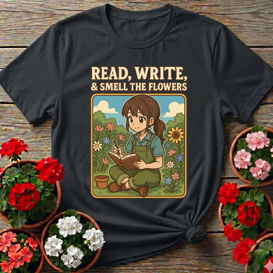 Read Write Smell The Flowers Kawaii Sanctuary T-shirt