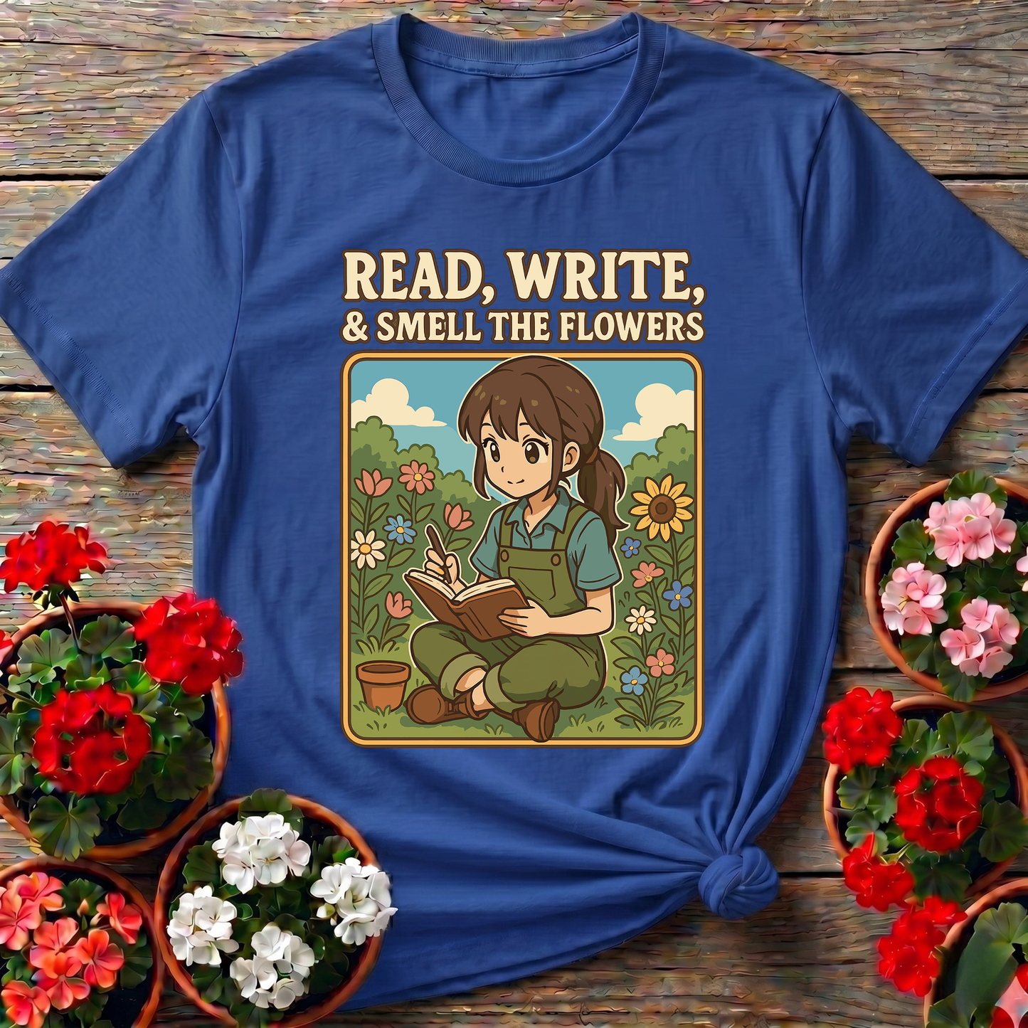Read Write Smell The Flowers Kawaii Sanctuary T-shirt