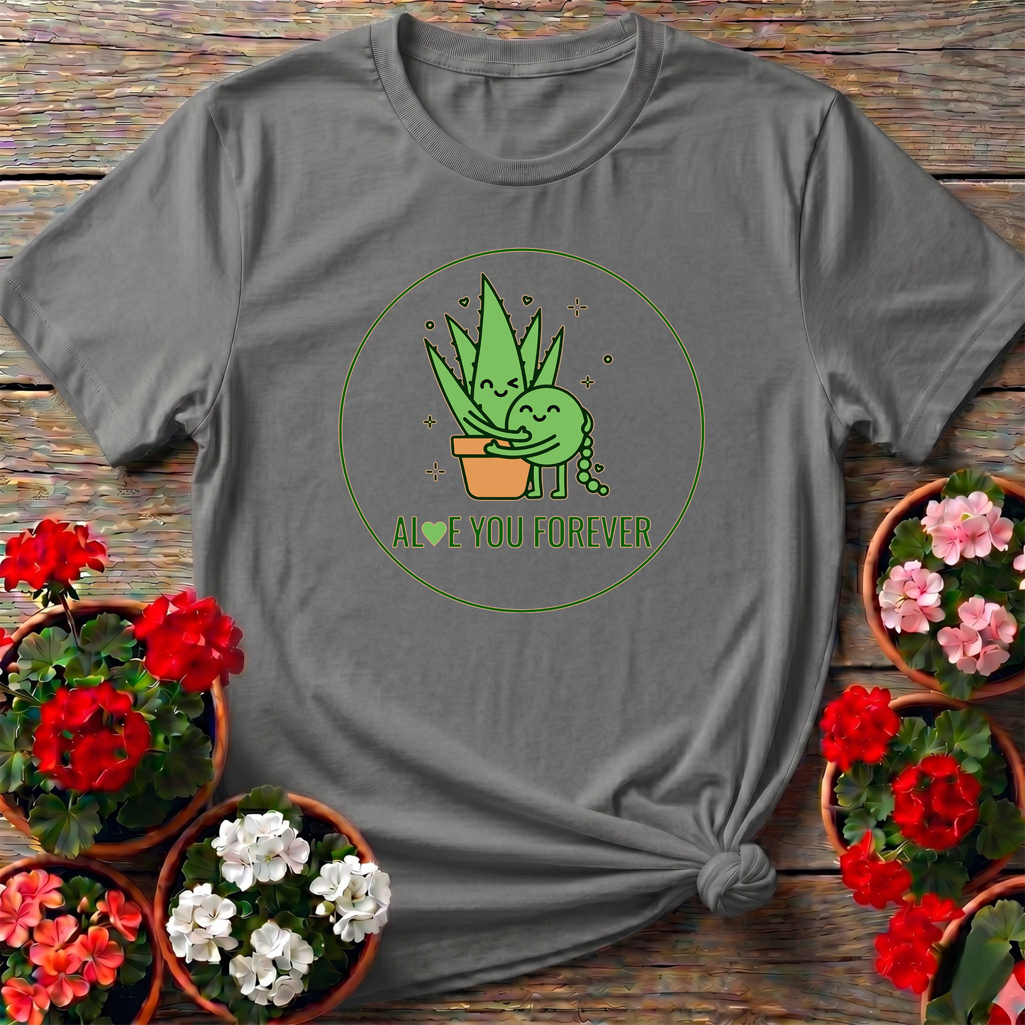 Aloe You Forever Retro Whimsical Aloe Vera Pun Tee