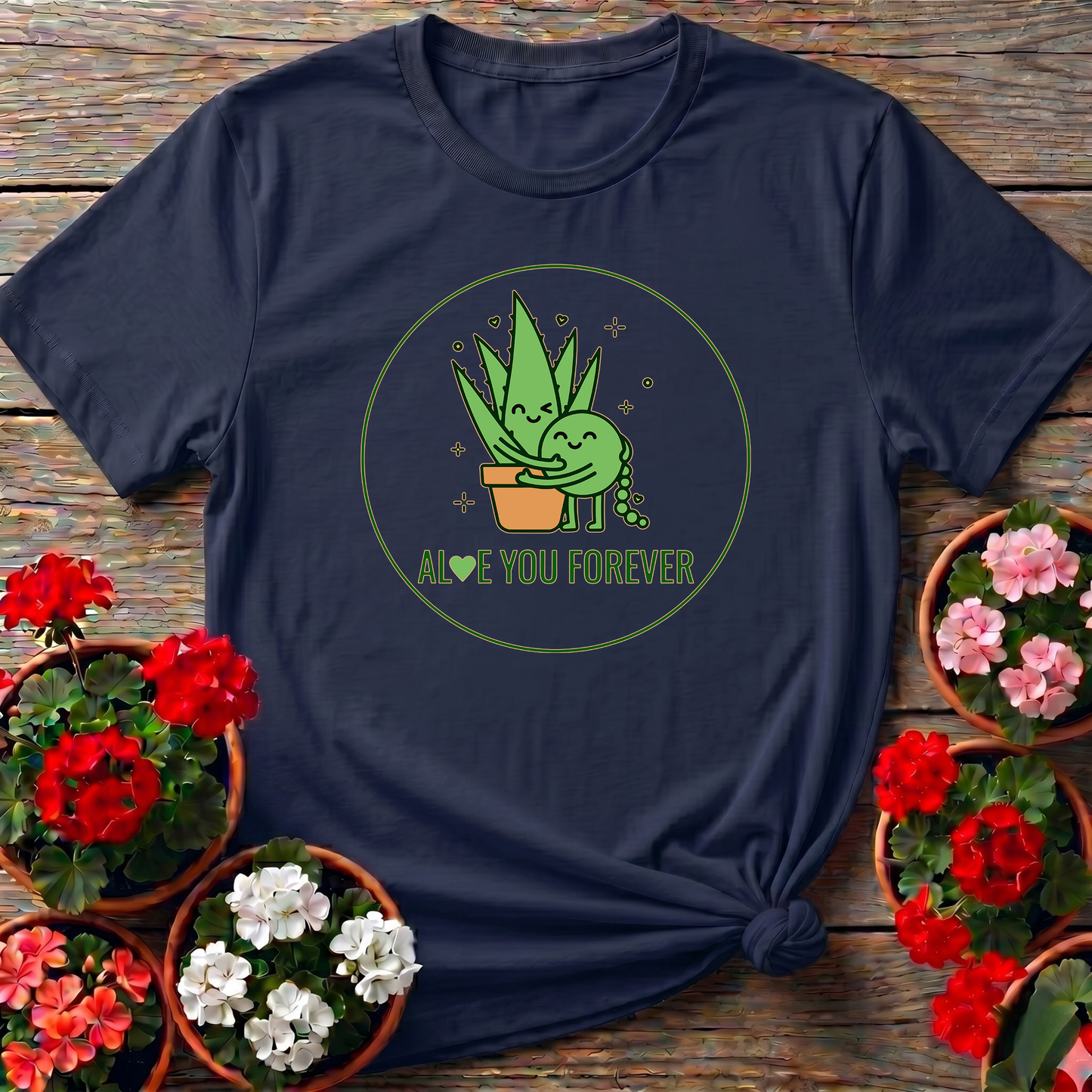 Aloe You Forever Retro Whimsical Aloe Vera Pun Tee