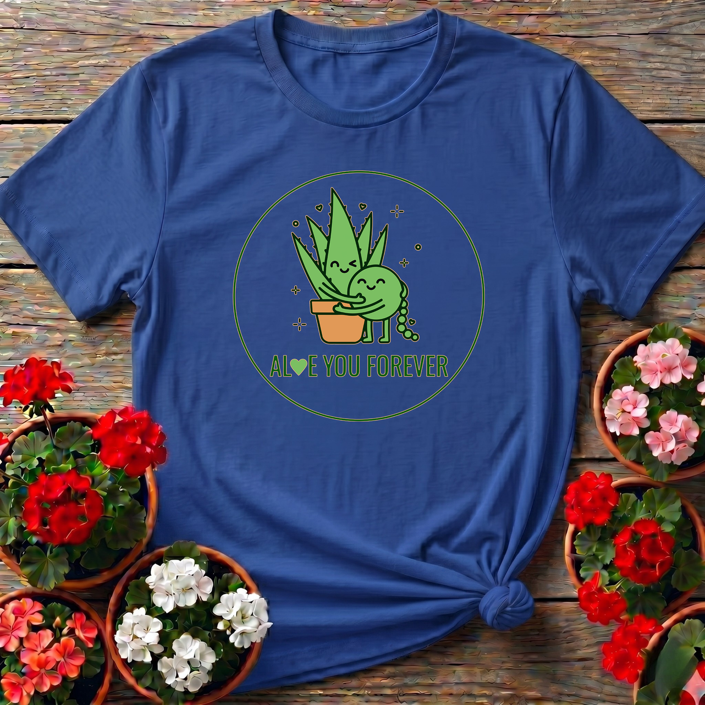 Aloe You Forever Retro Whimsical Aloe Vera Pun Tee