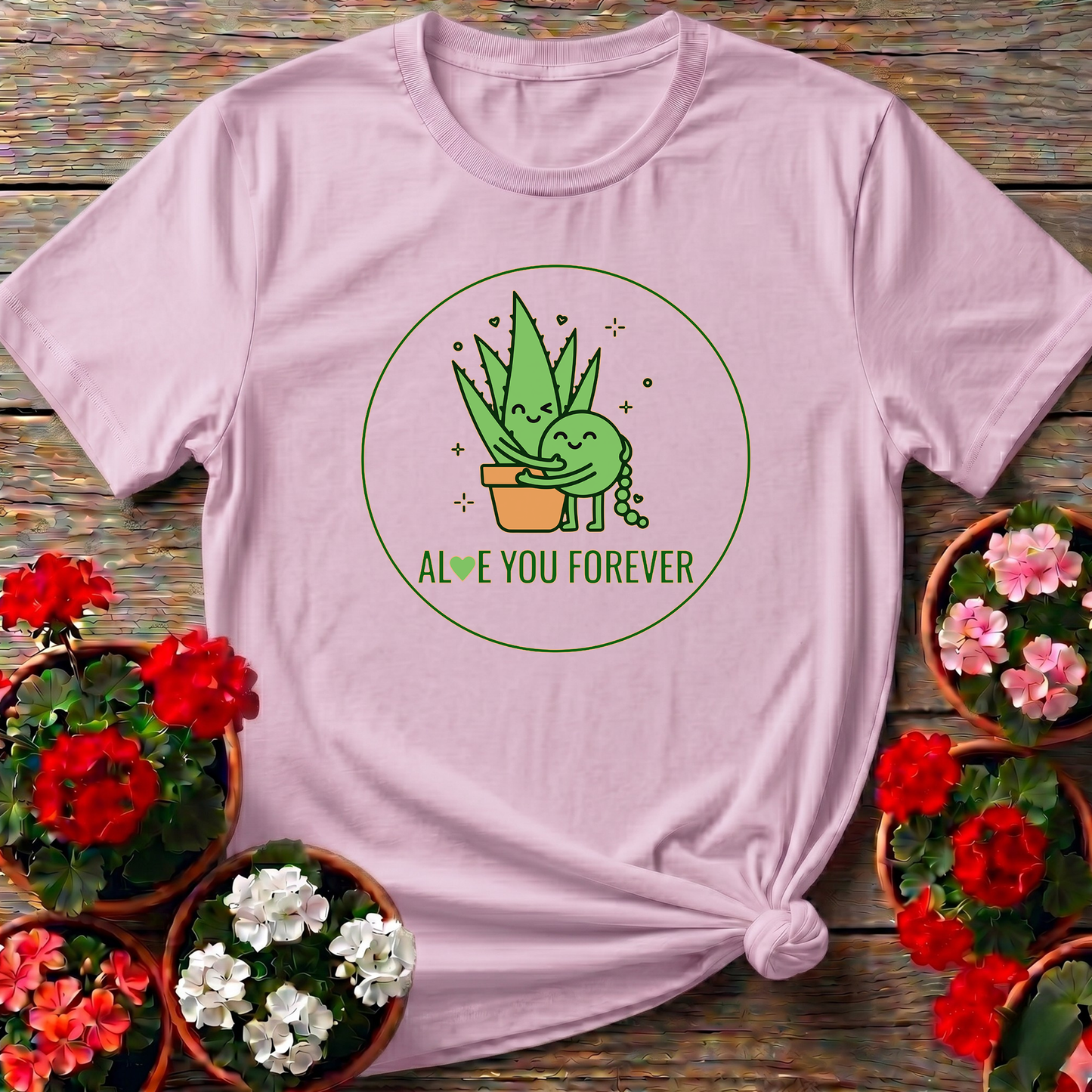 Aloe You Forever Retro Whimsical Aloe Vera Pun Tee