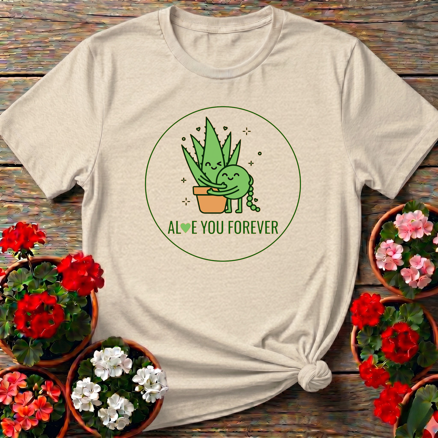 Aloe You Forever Retro Whimsical Aloe Vera Pun Tee