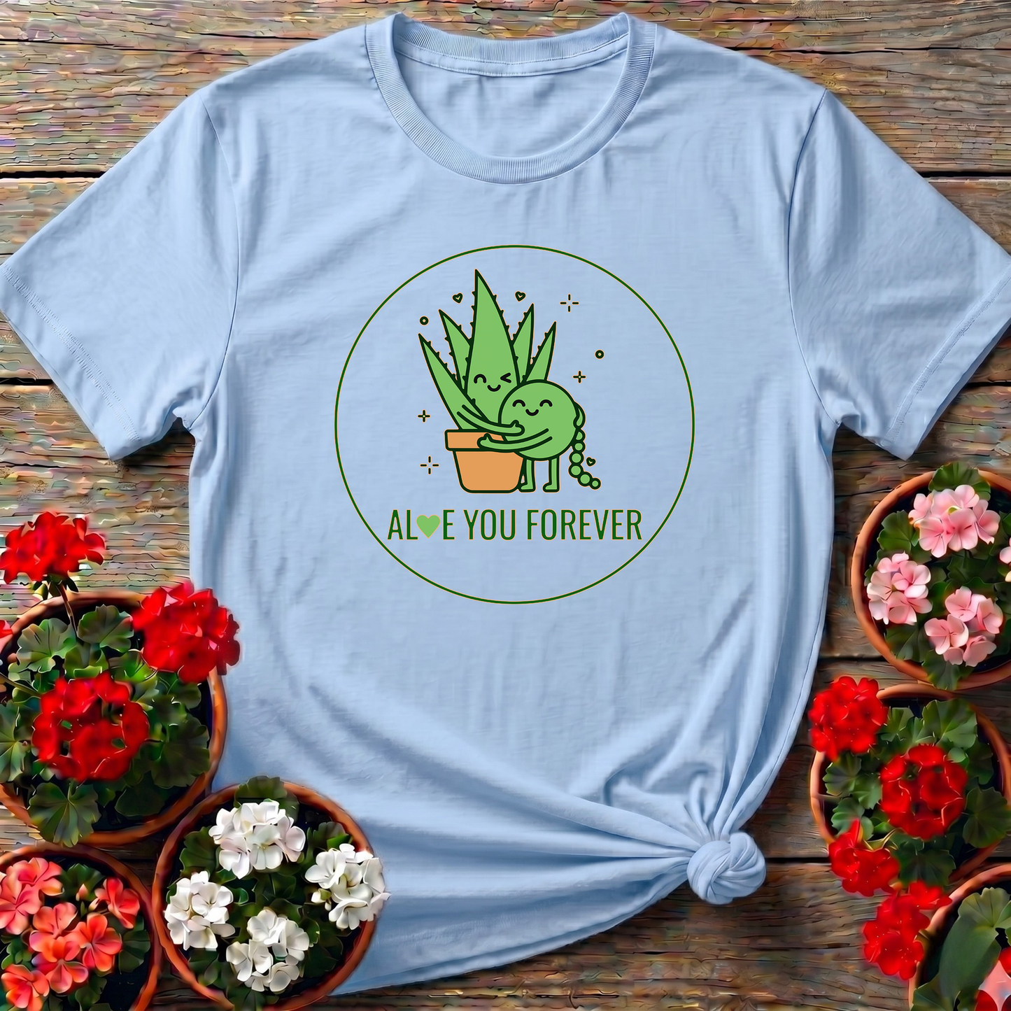 Aloe You Forever Retro Whimsical Aloe Vera Pun Tee