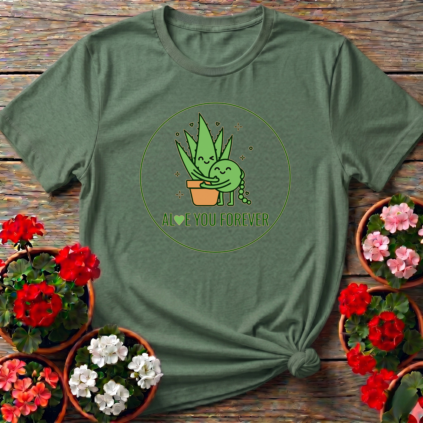 Aloe You Forever Retro Whimsical Aloe Vera Pun Tee