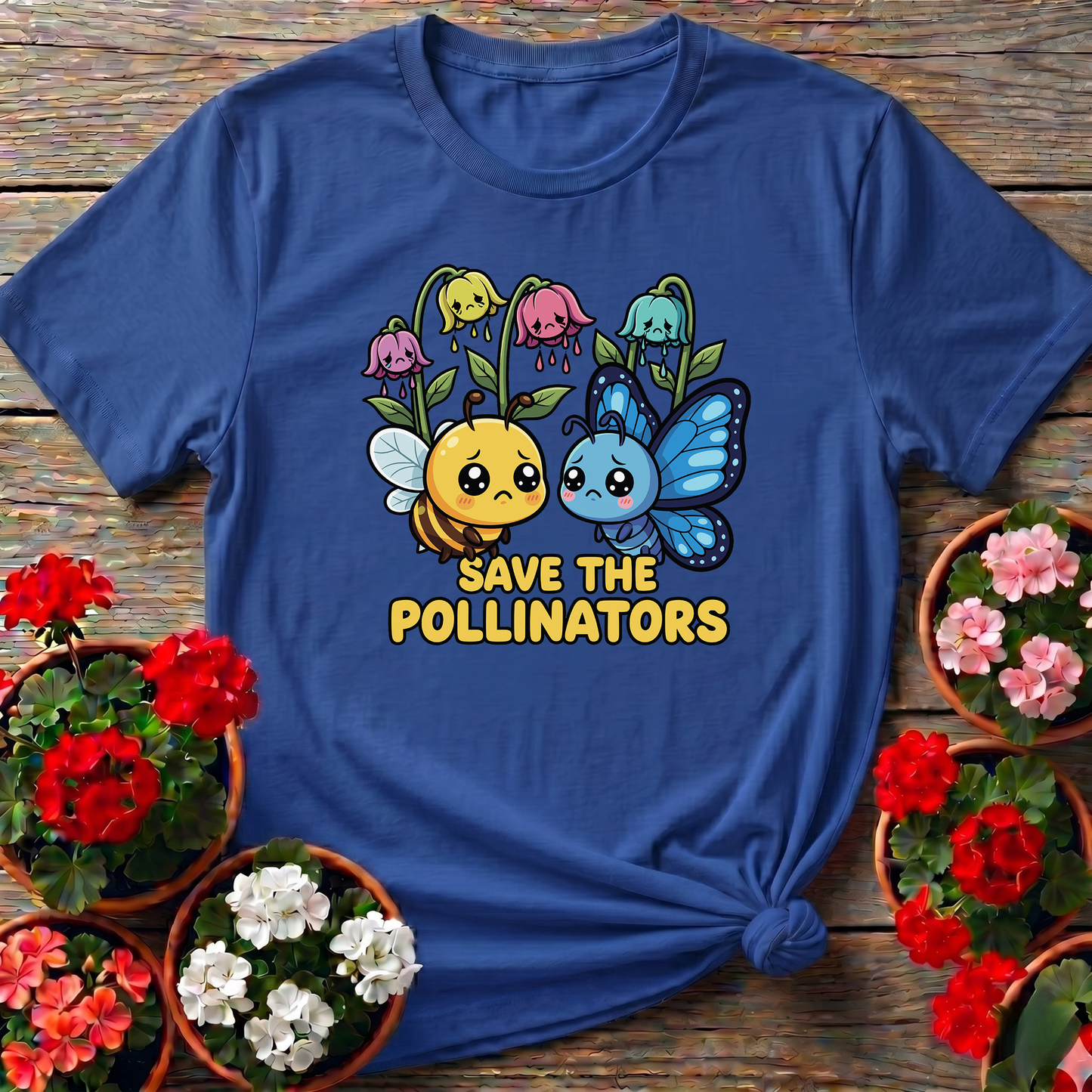 Save The Pollinators Kawaii Bee Butterfly T-shirt