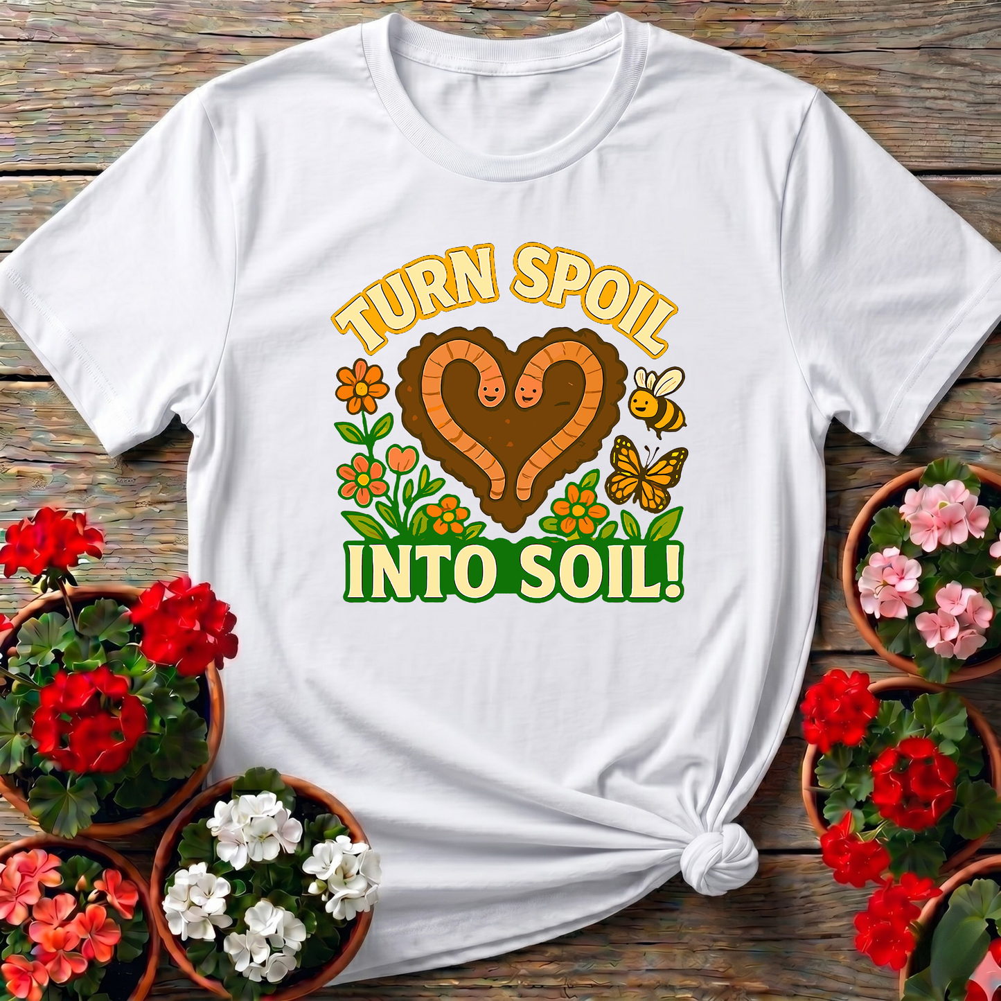 Turn Spoil Into Soil Kawaii Composting Sanctuary Tee