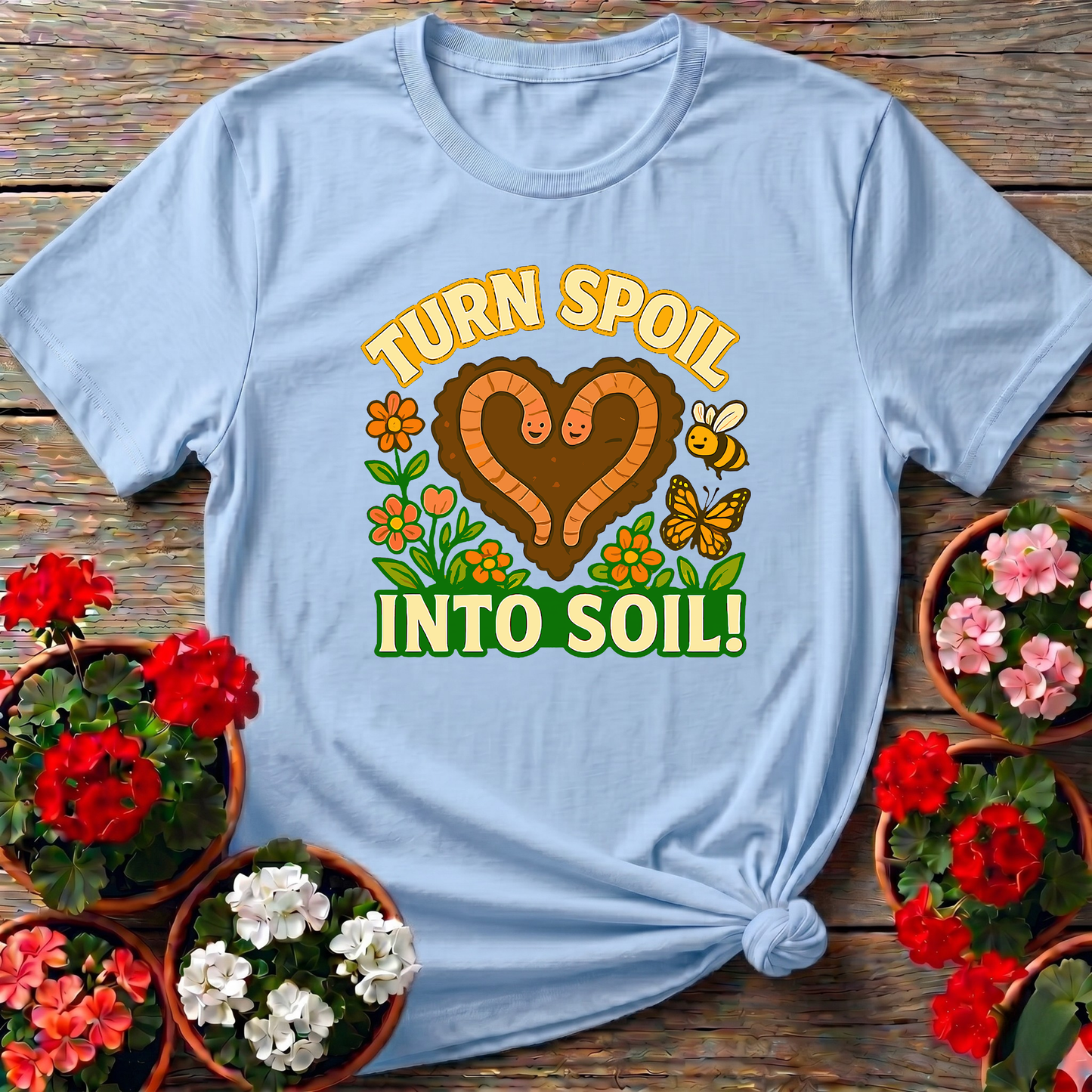 Turn Spoil Into Soil Kawaii Composting Sanctuary Tee