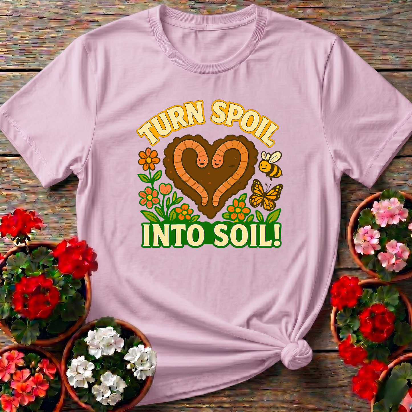 Turn Spoil Into Soil Kawaii Composting Sanctuary Tee