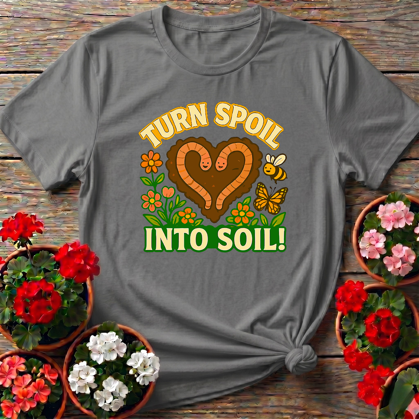 Turn Spoil Into Soil Kawaii Composting Sanctuary Tee