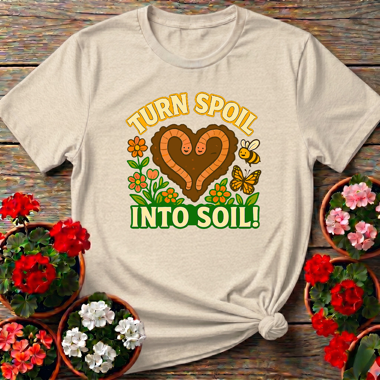 Turn Spoil Into Soil Kawaii Composting Sanctuary Tee