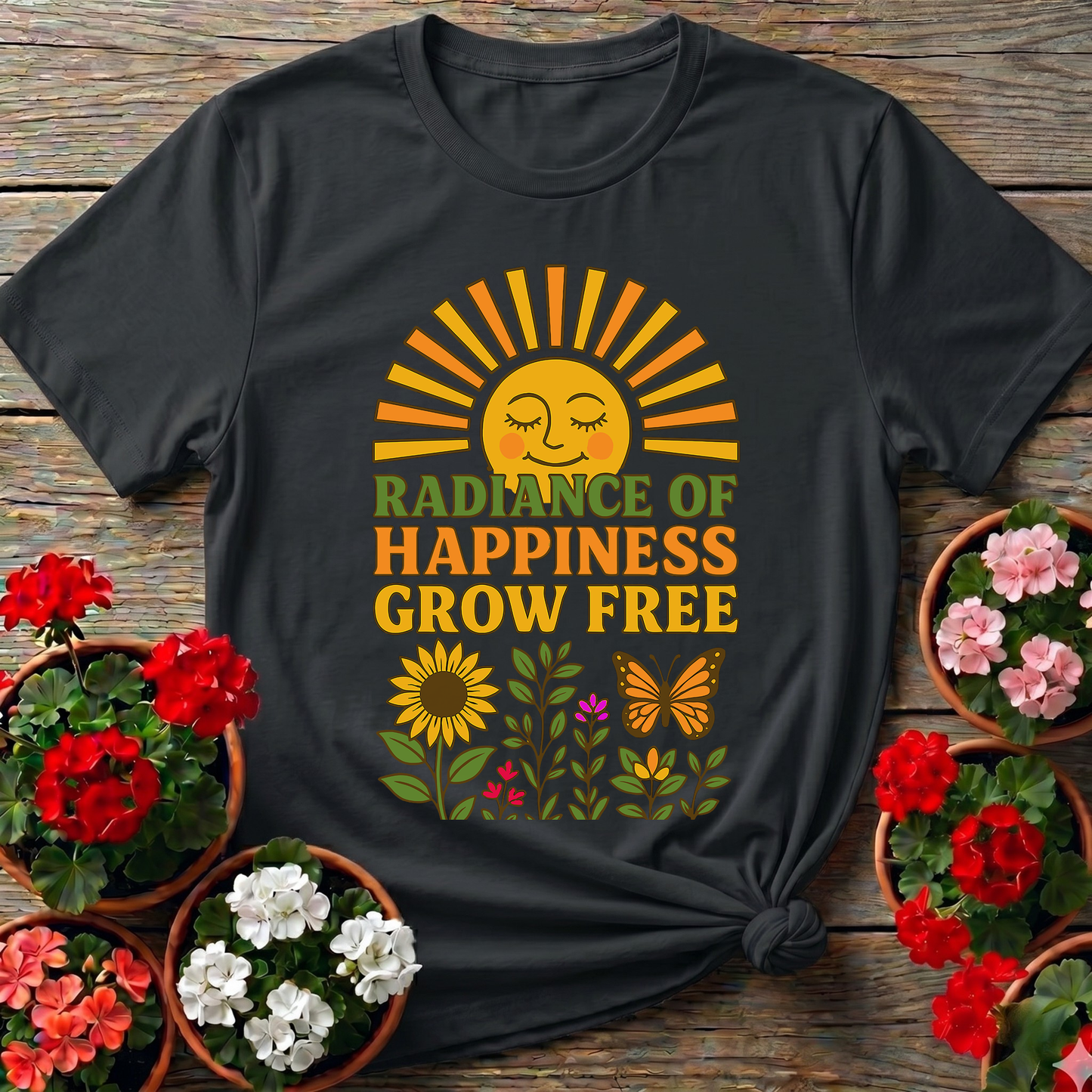 Radiance Of Happiness Grow Free Vintage 70s Sun Tee
