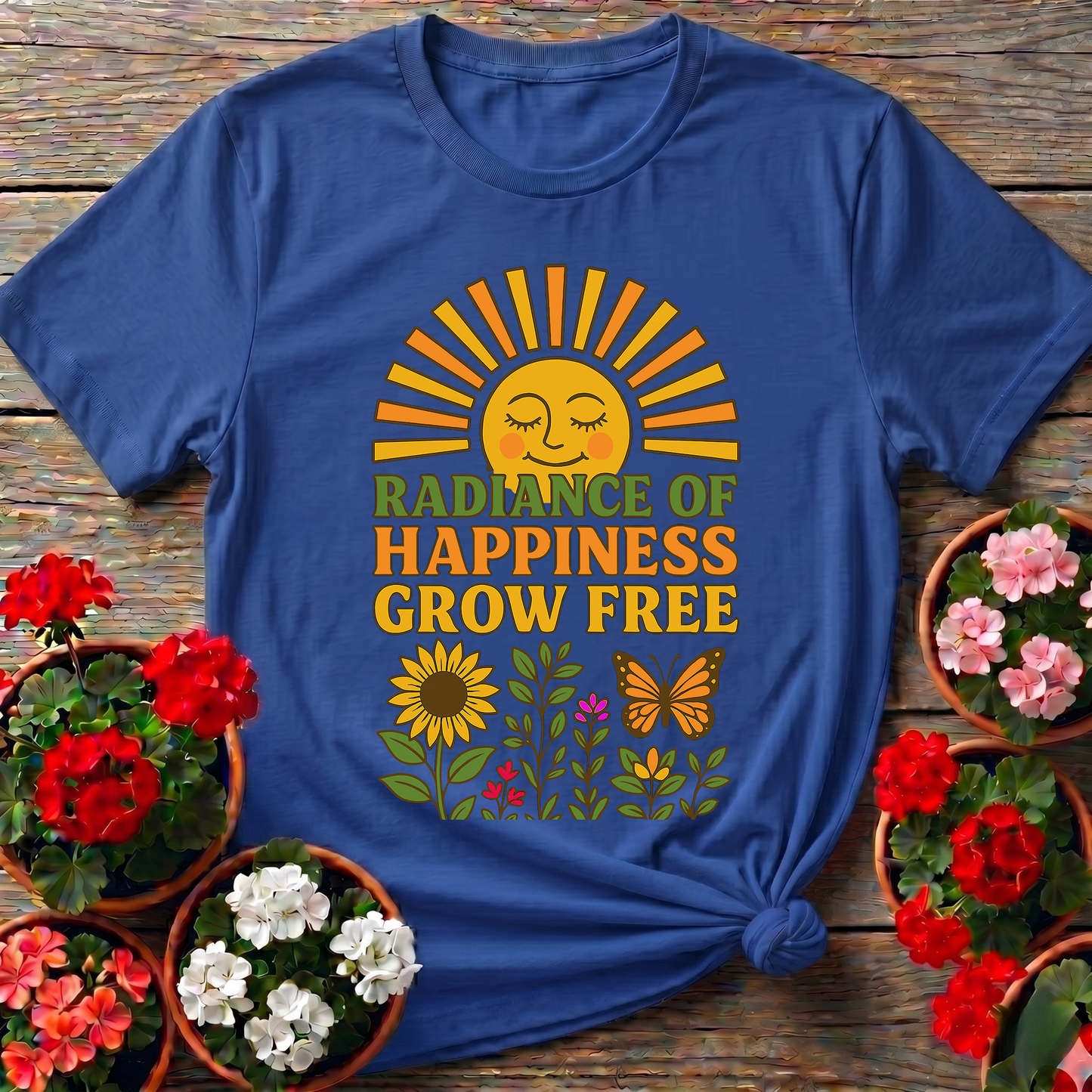 Radiance Of Happiness Grow Free Vintage 70s Sun Tee