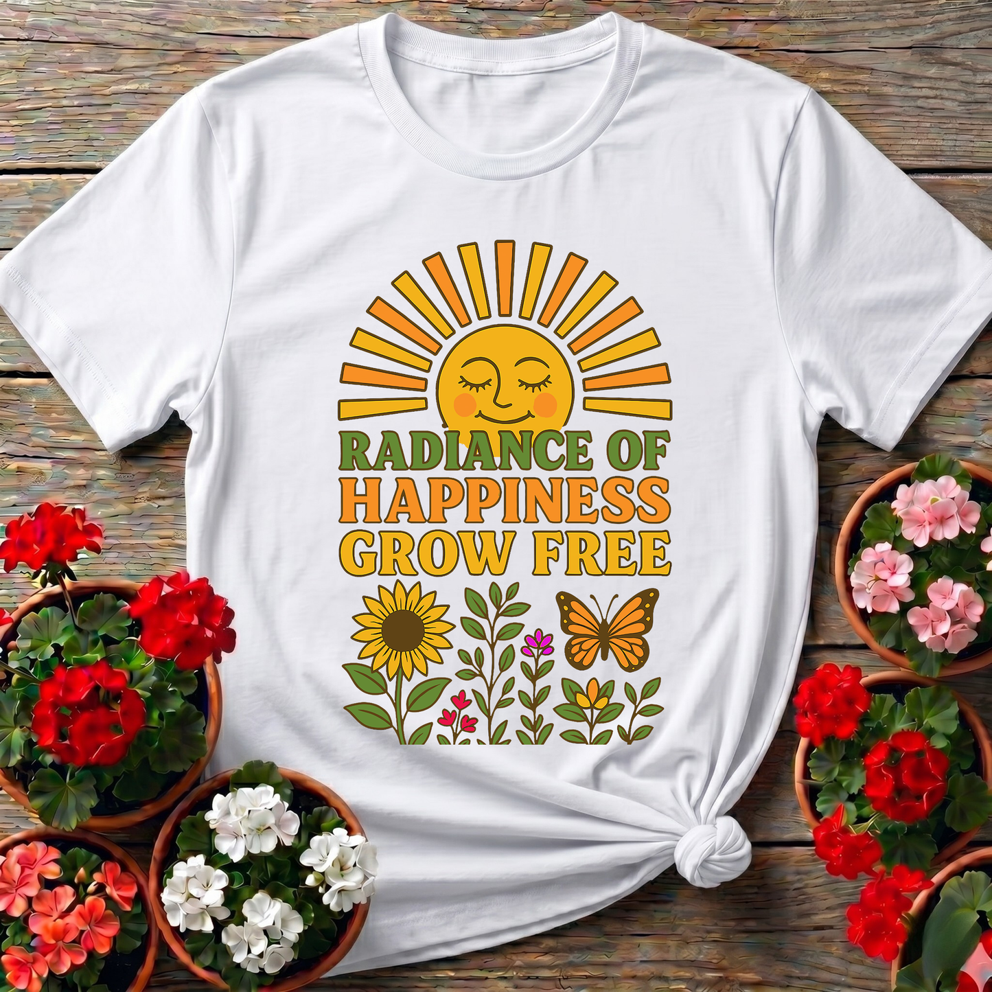 Radiance Of Happiness Grow Free Vintage 70s Sun Tee