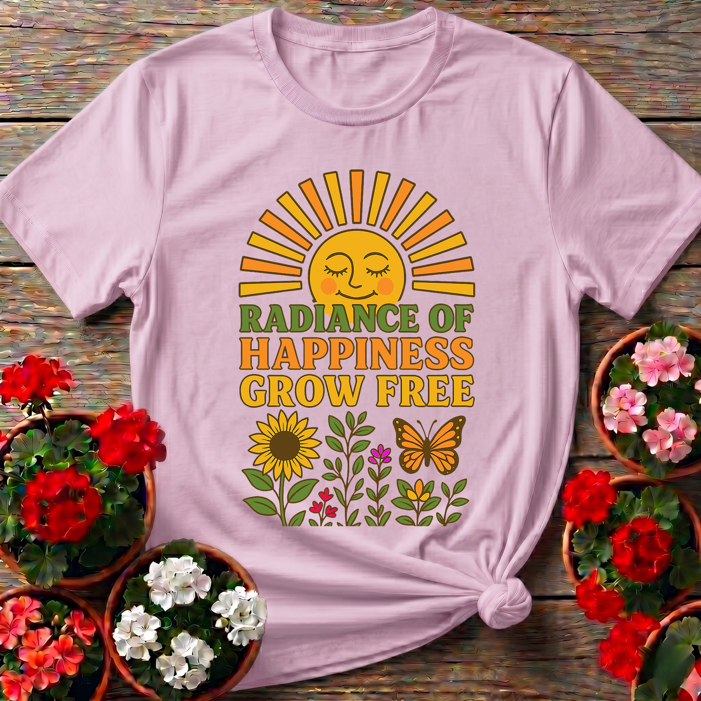 Radiance Of Happiness Grow Free Vintage 70s Sun Tee