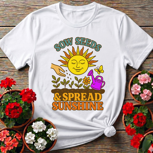 Sow Seeds Spread Sunshine Vintage 70s Gardening Tee