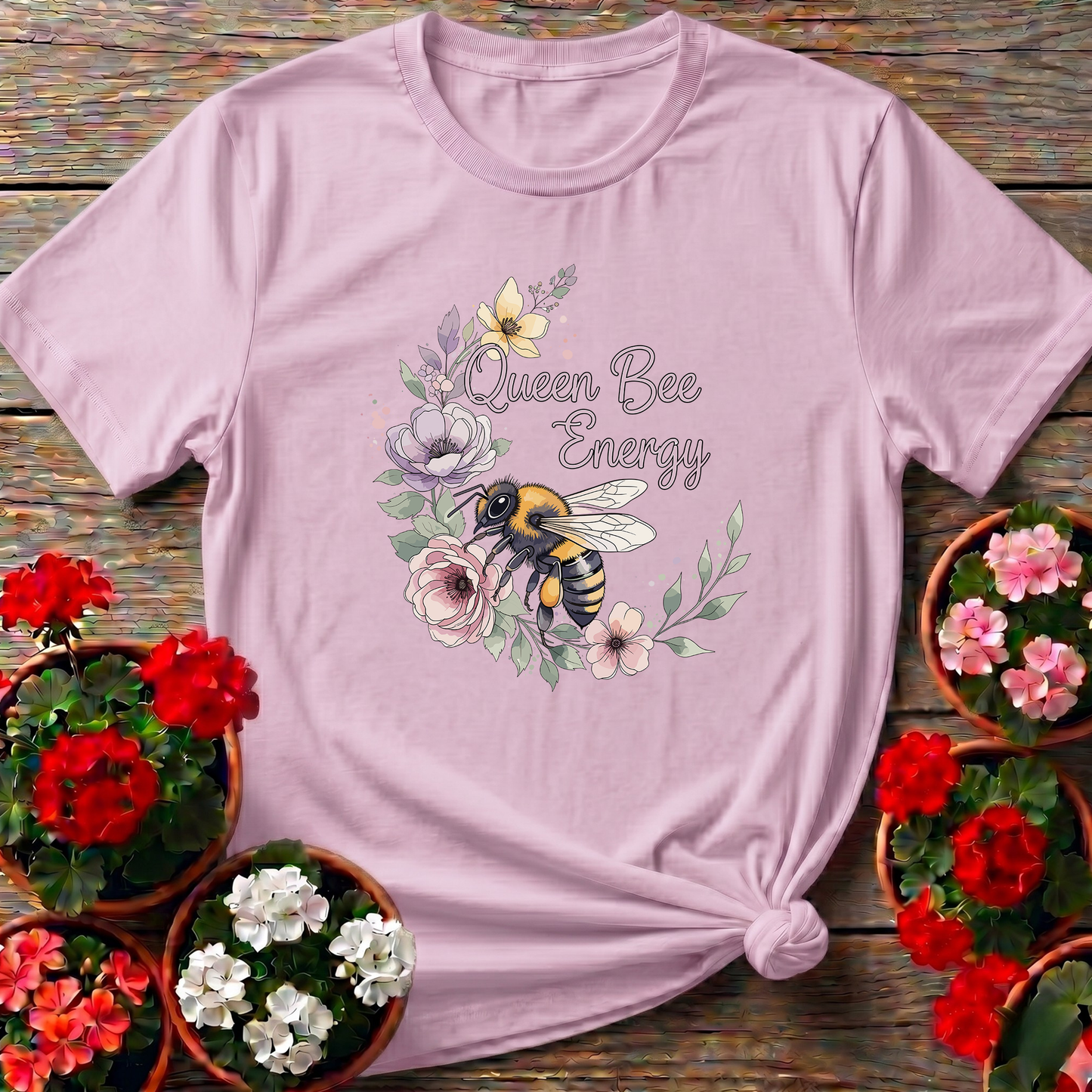 Queen Bee Energy Elegant Backyard Sanctuary Tee