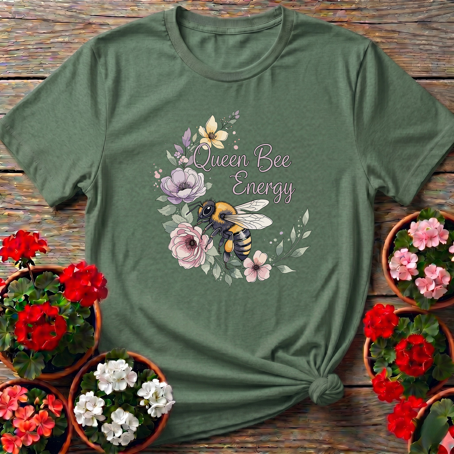 Queen Bee Energy Elegant Backyard Sanctuary Tee