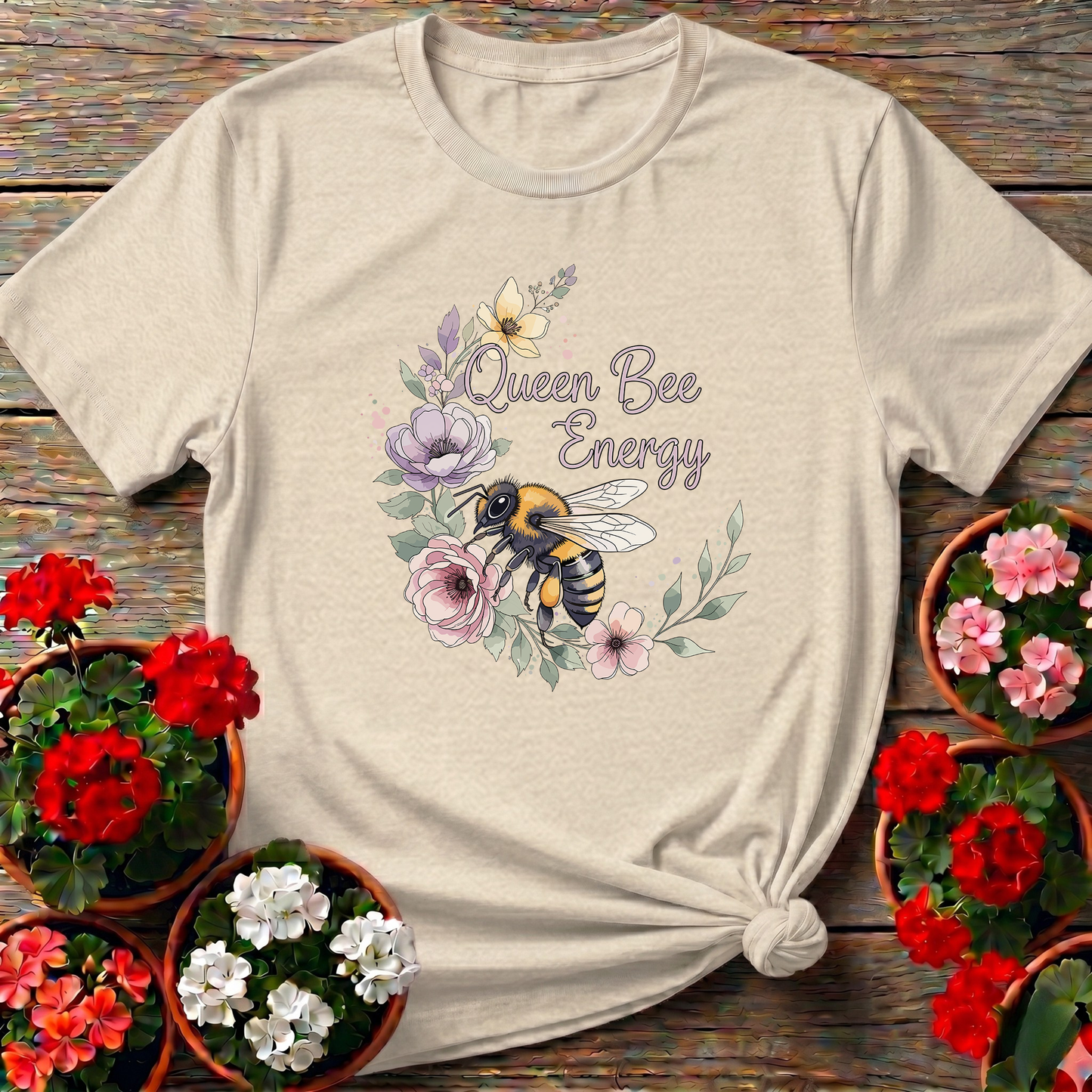 Queen Bee Energy Elegant Backyard Sanctuary Tee