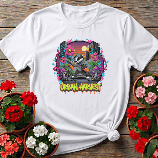 Urban Harvest Retro 90s Street Art Badger Tee