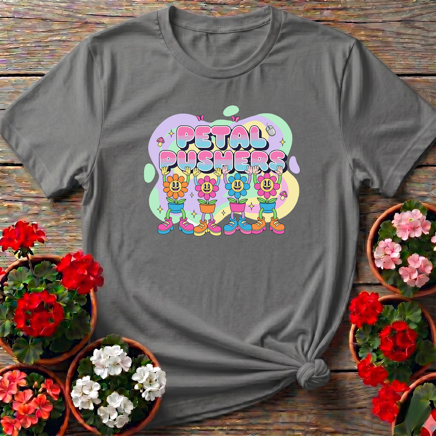 Petal Pushers Vintage Y2K Pastel Floral Tee