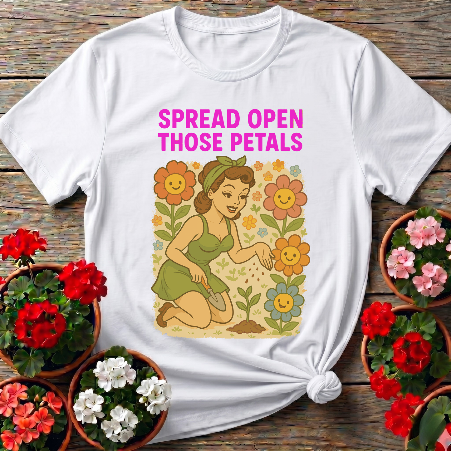 Spread Open Those Petals Vintage Pin-Up Tee