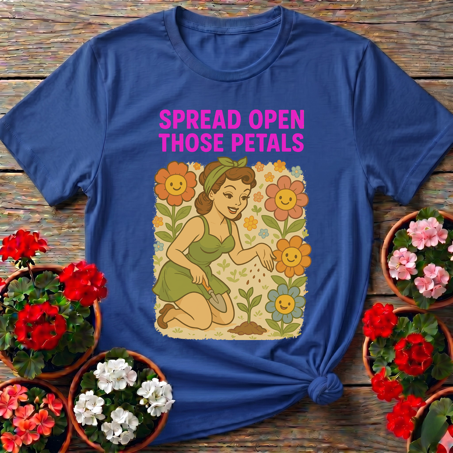 Spread Open Those Petals Vintage Pin-Up Tee