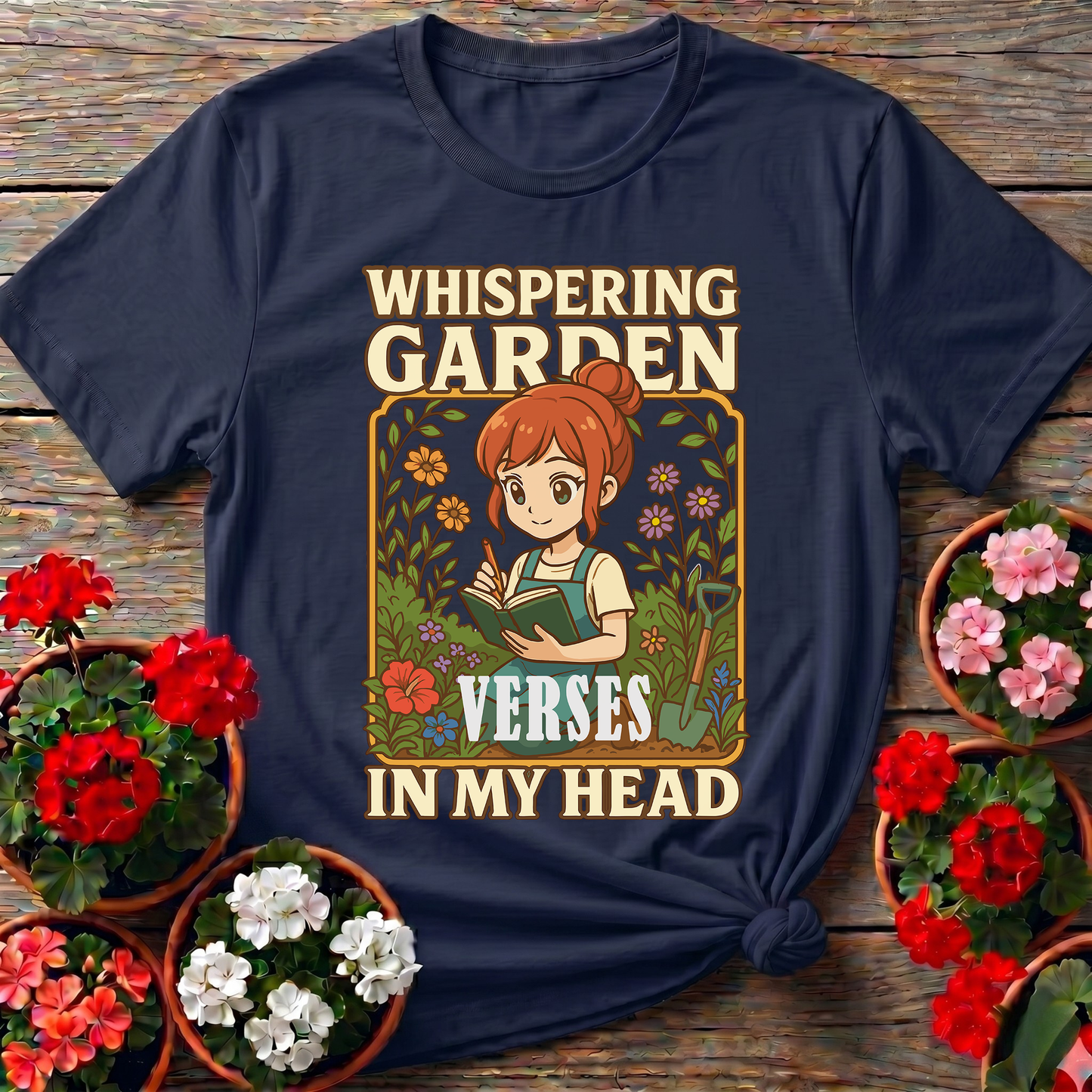 Whispering Garden Verses Anime Manga Poetry T-shirt