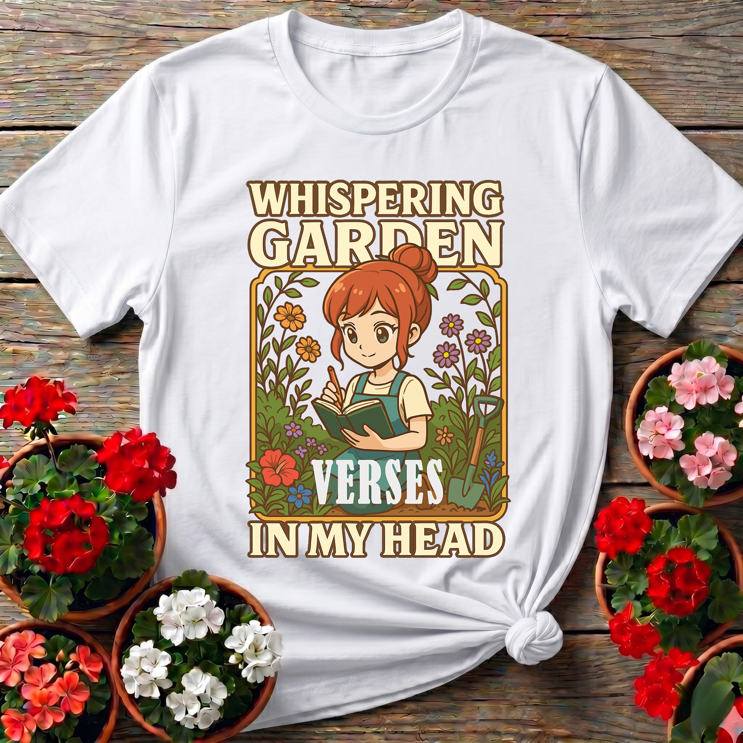 Whispering Garden Verses Anime Manga Poetry T-shirt