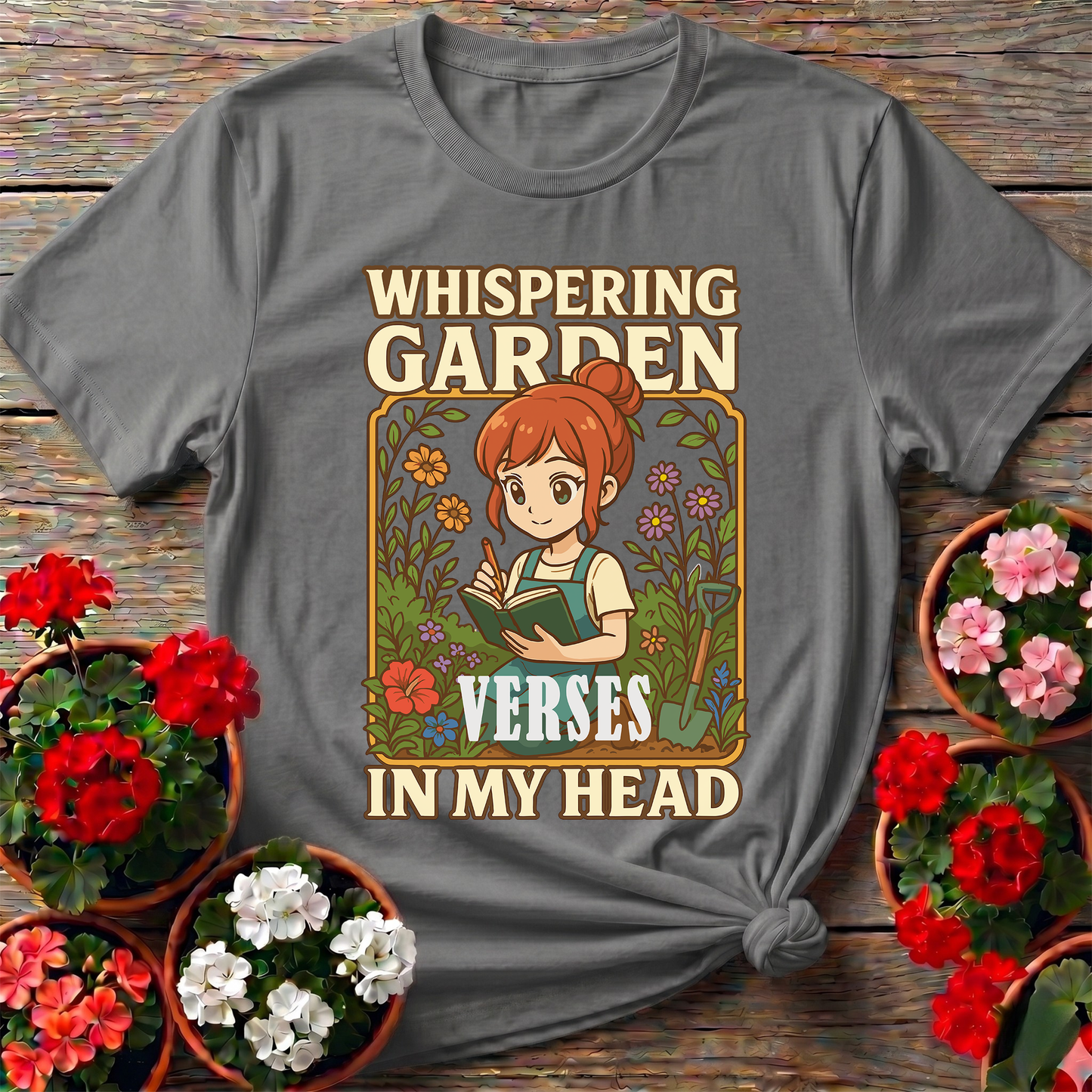 Whispering Garden Verses Anime Manga Poetry T-shirt