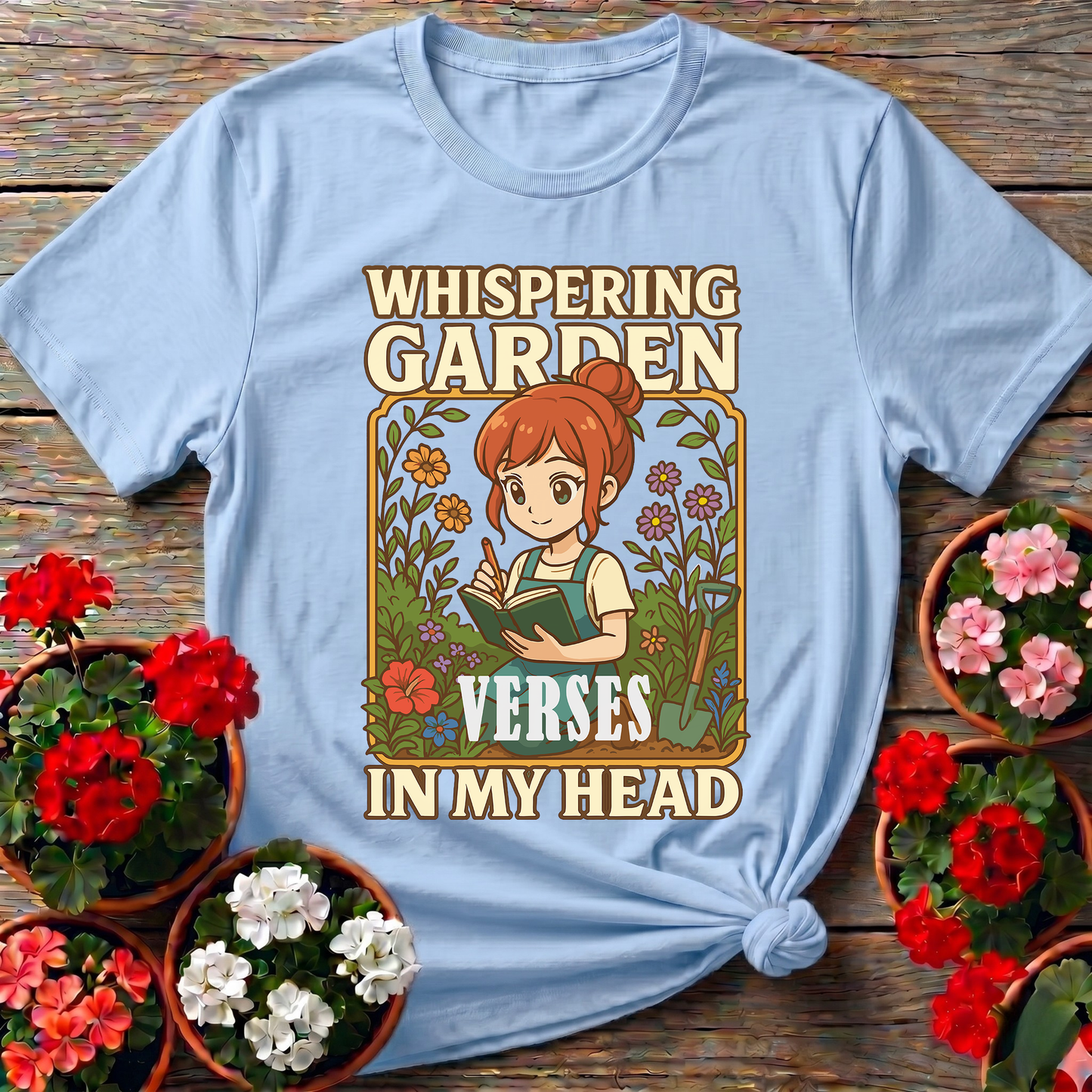 Whispering Garden Verses Anime Manga Poetry T-shirt