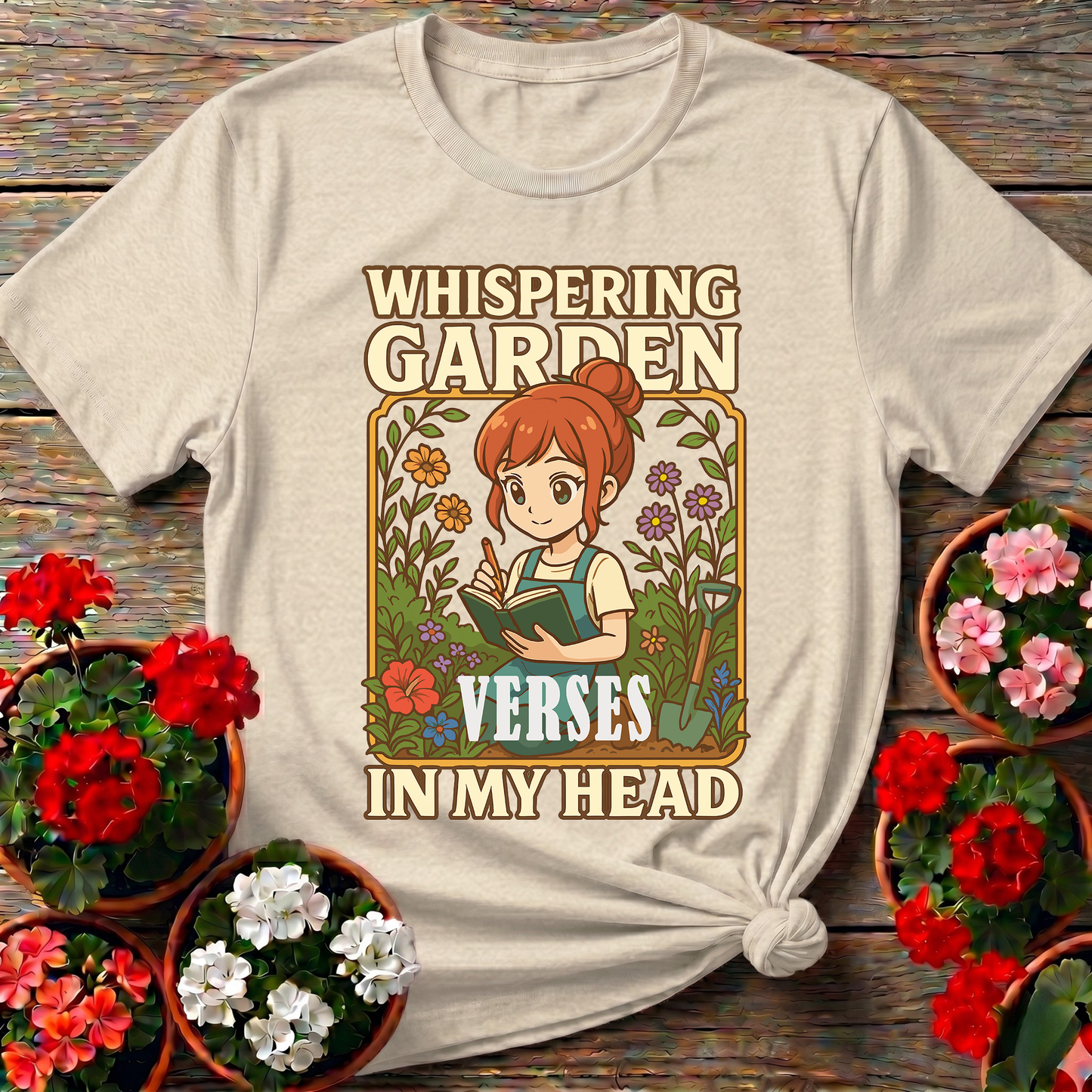 Whispering Garden Verses Anime Manga Poetry T-shirt