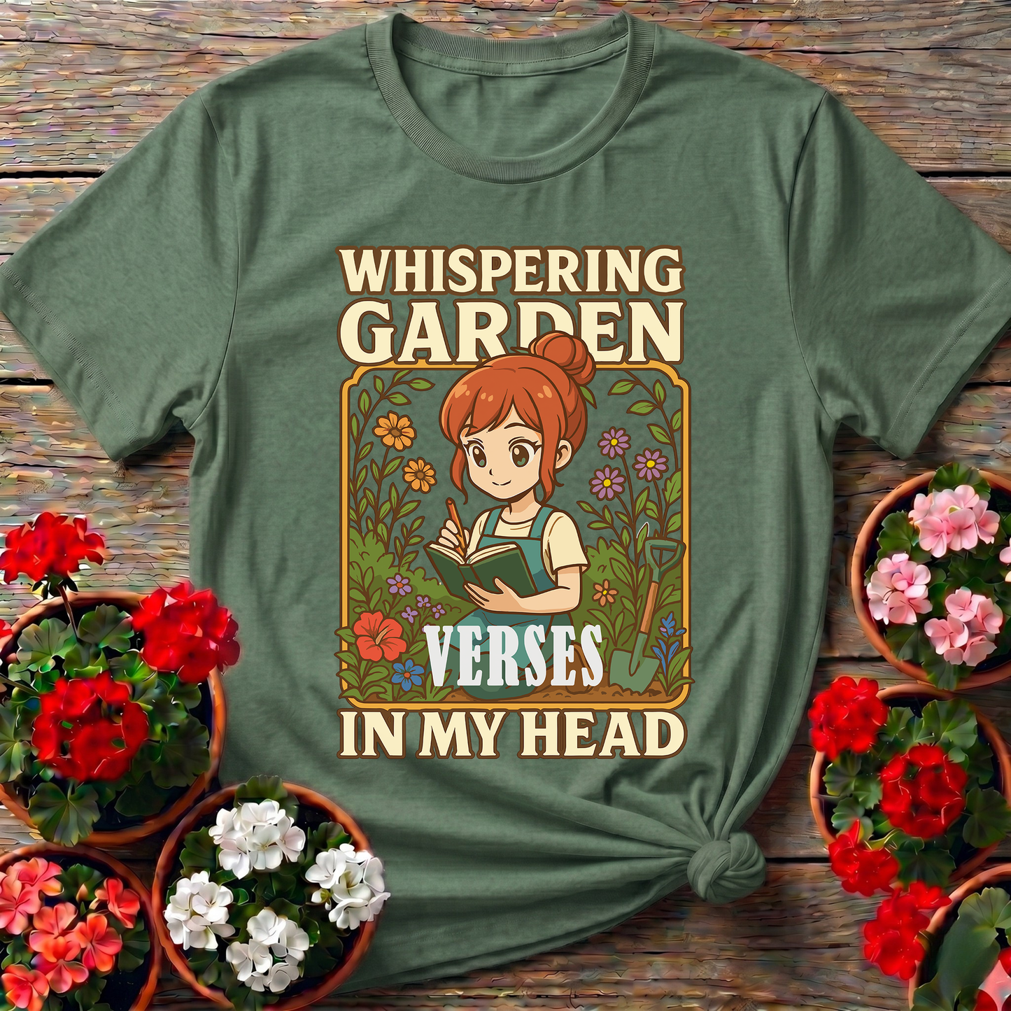 Whispering Garden Verses Anime Manga Poetry T-shirt