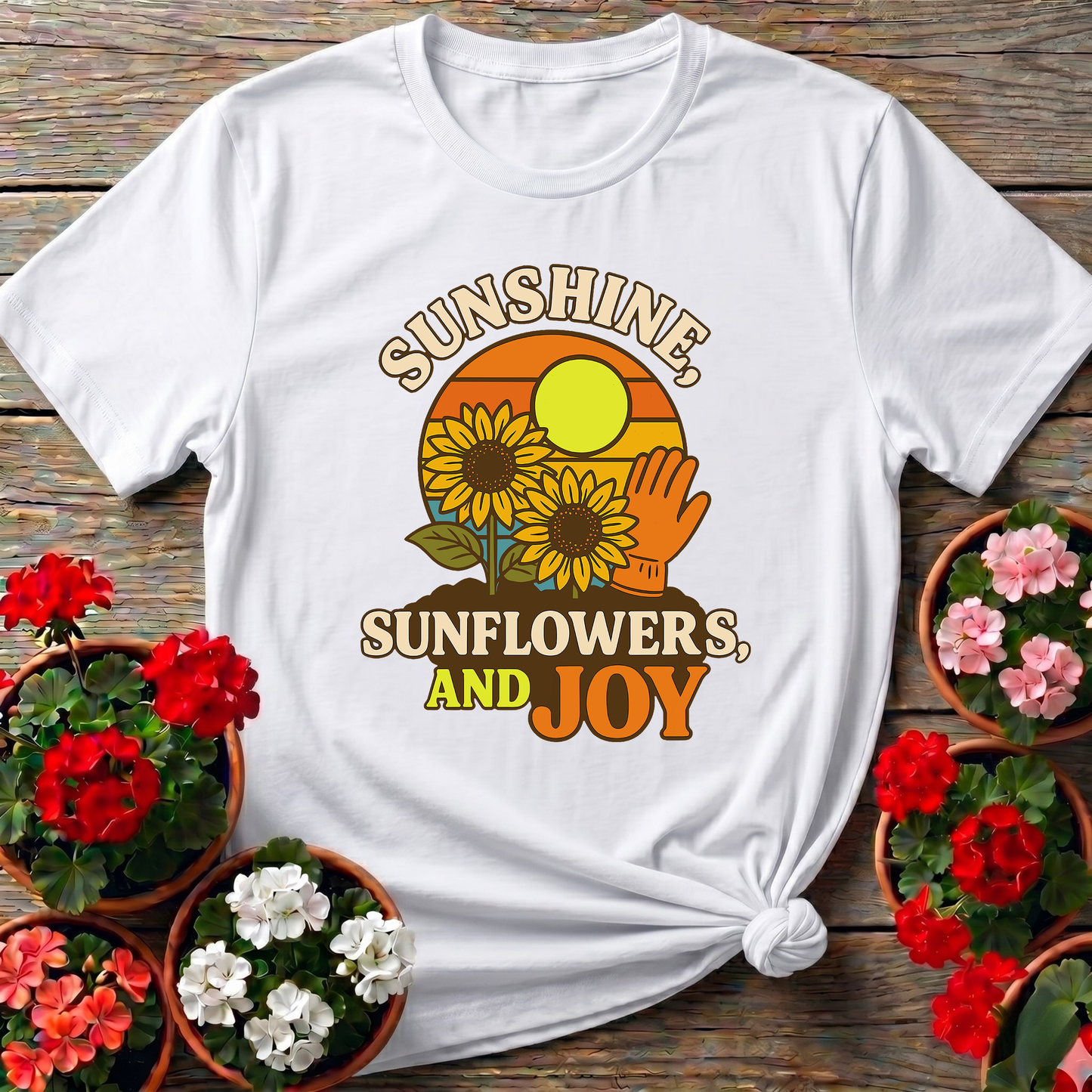 Sunshine Sunflowers And Joy Vintage Garden Tee