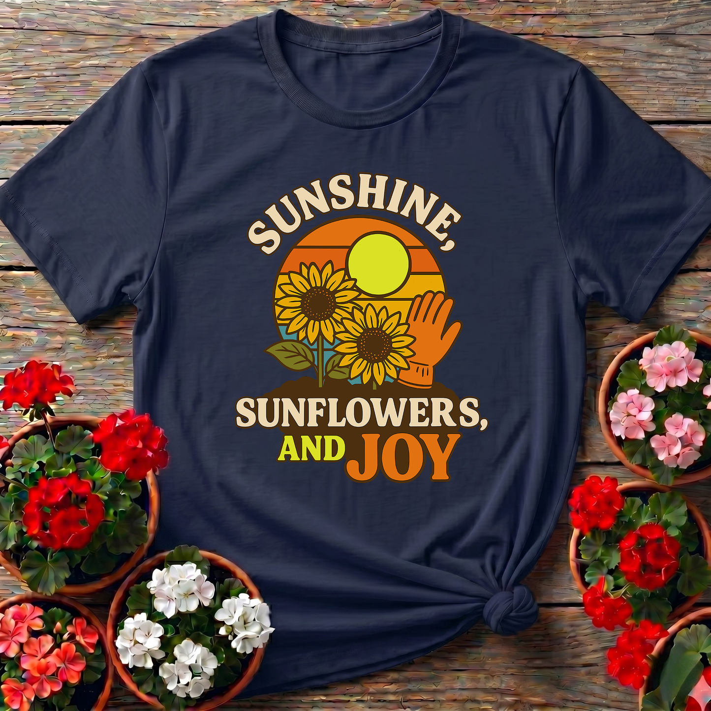 Sunshine Sunflowers And Joy Vintage Garden Tee