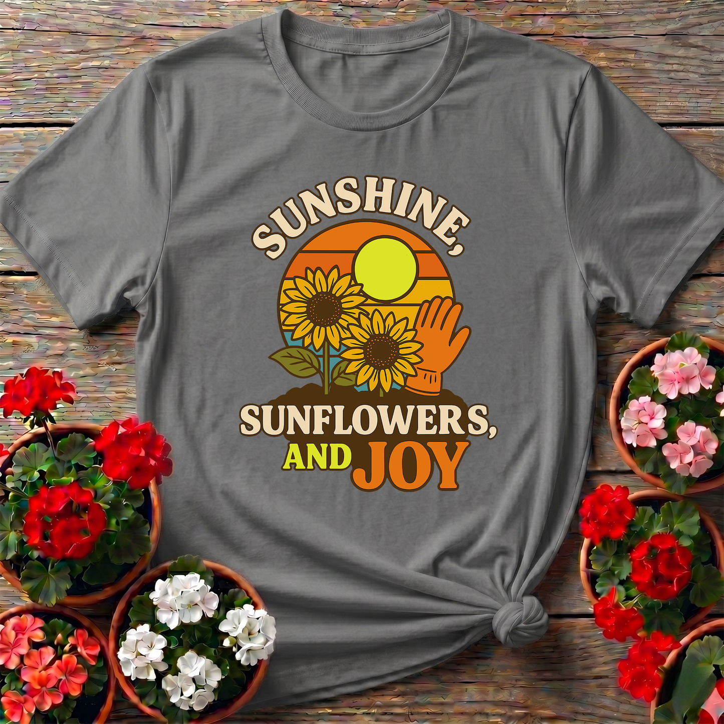 Sunshine Sunflowers And Joy Vintage Garden Tee